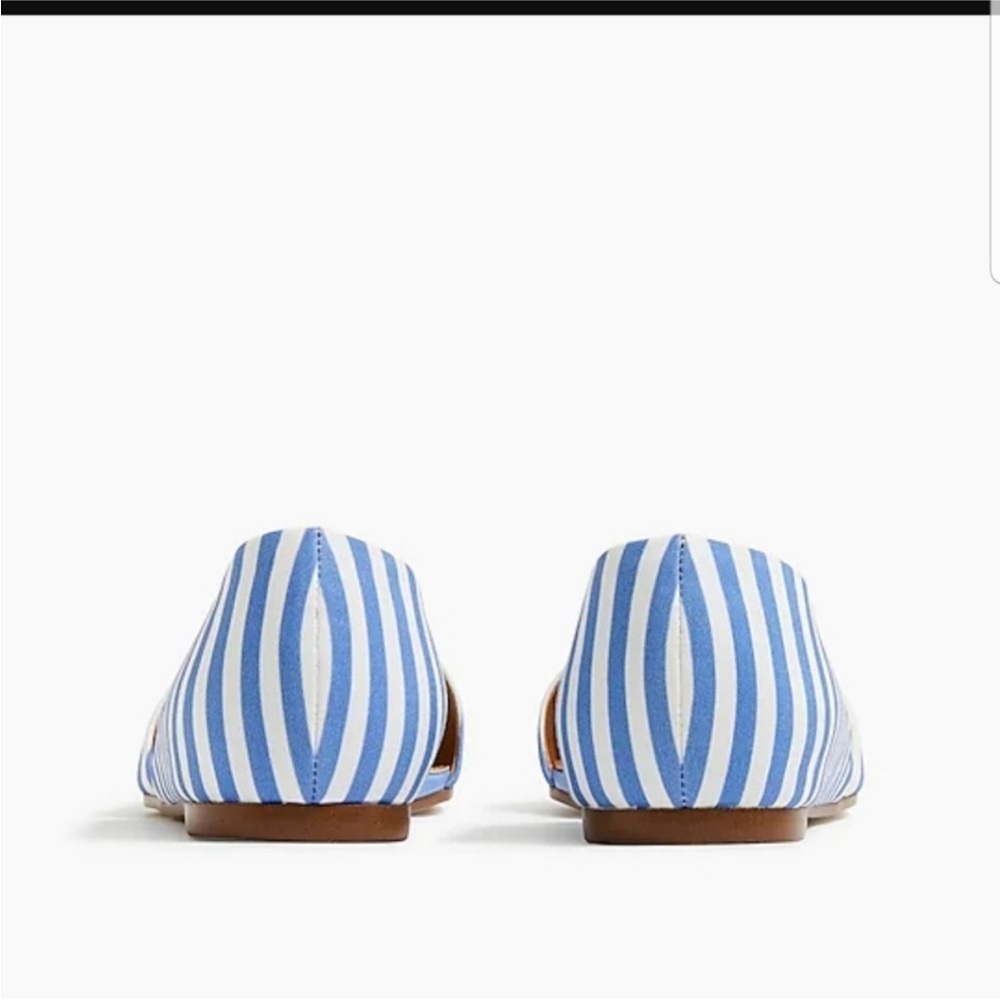 J. Crew Zoe d' Orsay Flats in Blue Stripe - Picture 3 of 7